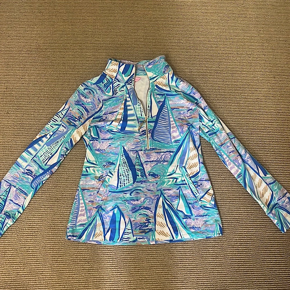 Lilly Pulitzer long-sleeved quarter zip pullover